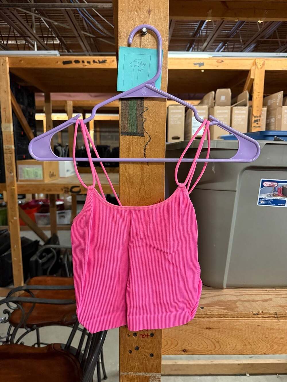 Colsie Tank Top Size M Pink Ribbed Cami